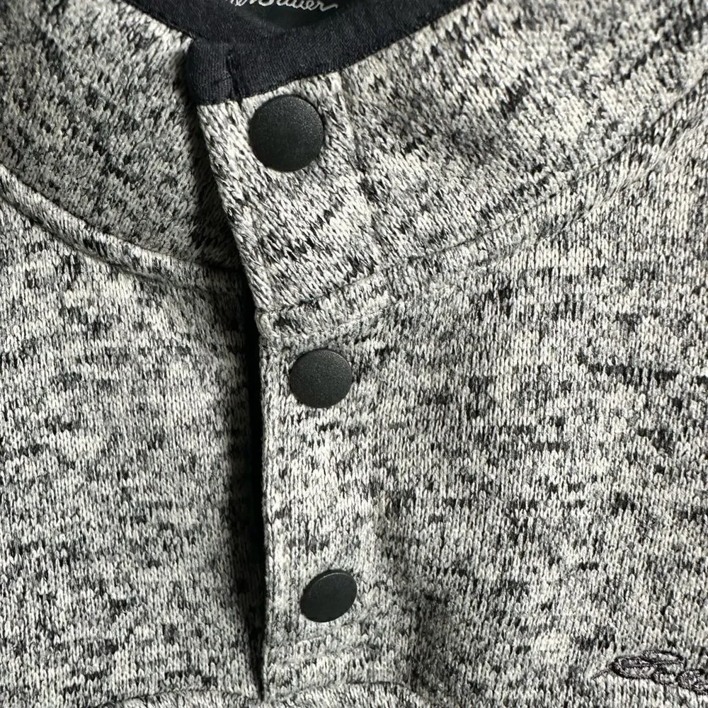 NWOT Eddie Bauer Men’s Radiator Fleece Quarter Snap Gray Pull Over Jacket-Size M